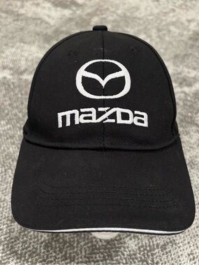 Mazda Classic Logo Black White OSFA Strapback Hat
